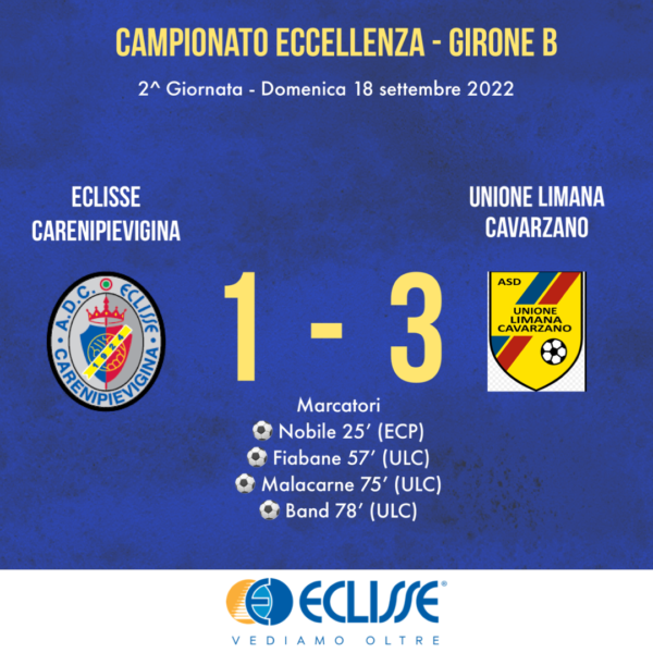 Eccellenza: sconfitta in casa per 1-3 contro l’Unione Limana Cavarzano