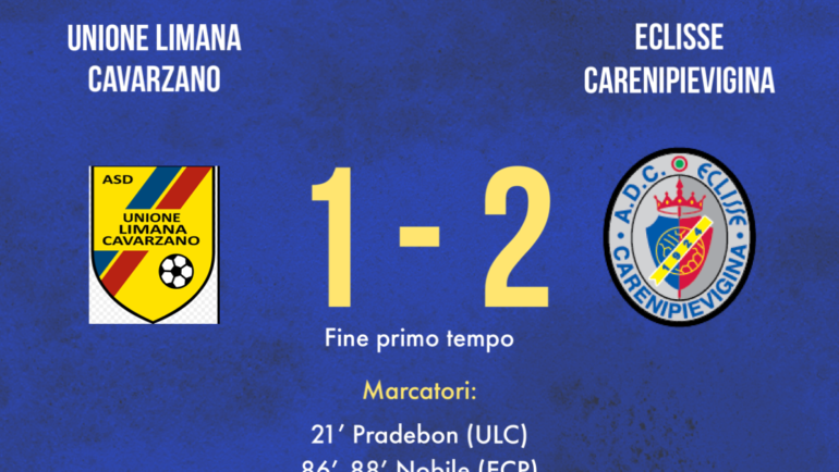 Coppa Italia: vittoria sul finale per 1-2 contro l’Unione Limana Cavarzano
